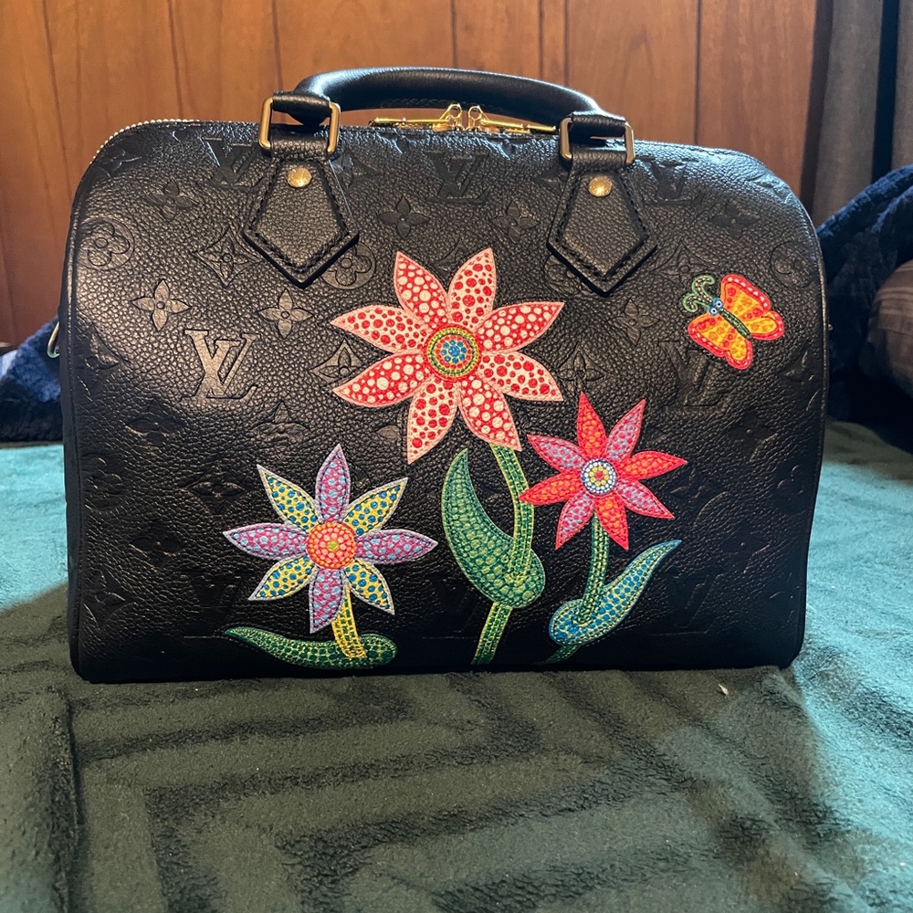 ⚠️Sale⚠️Louis Vuitton Black Floral Embroidered Women's Bag